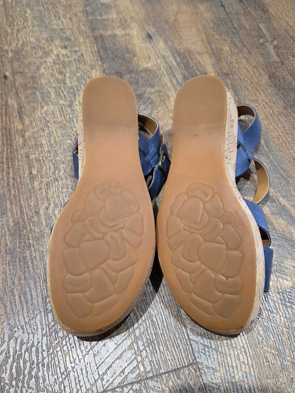 Kork-Ease Womens Blue Cork Wedge Sandals Size 8M - Picture 8 of 10